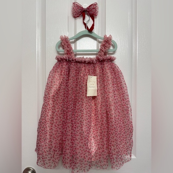 Rachel Riley Other - Rachel Riley London Pink Cherry Tulle Dress | Girls 4Y | NWT | Party Dress